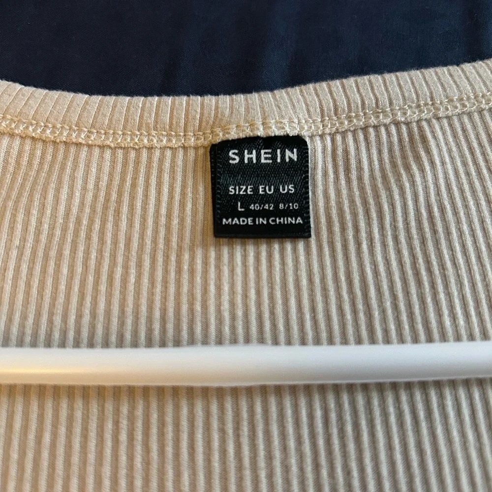 SHEIN Cream Ribbed Crop Top Teens or Adult - Picture 2 of 2